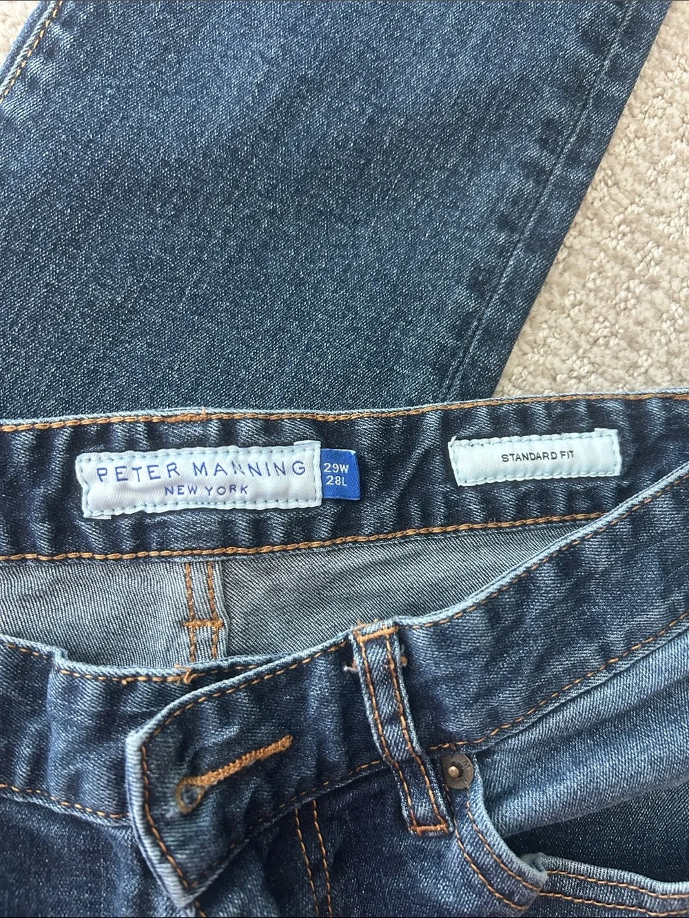 Men's Blue Straight Fit Jeans - Peter Manning